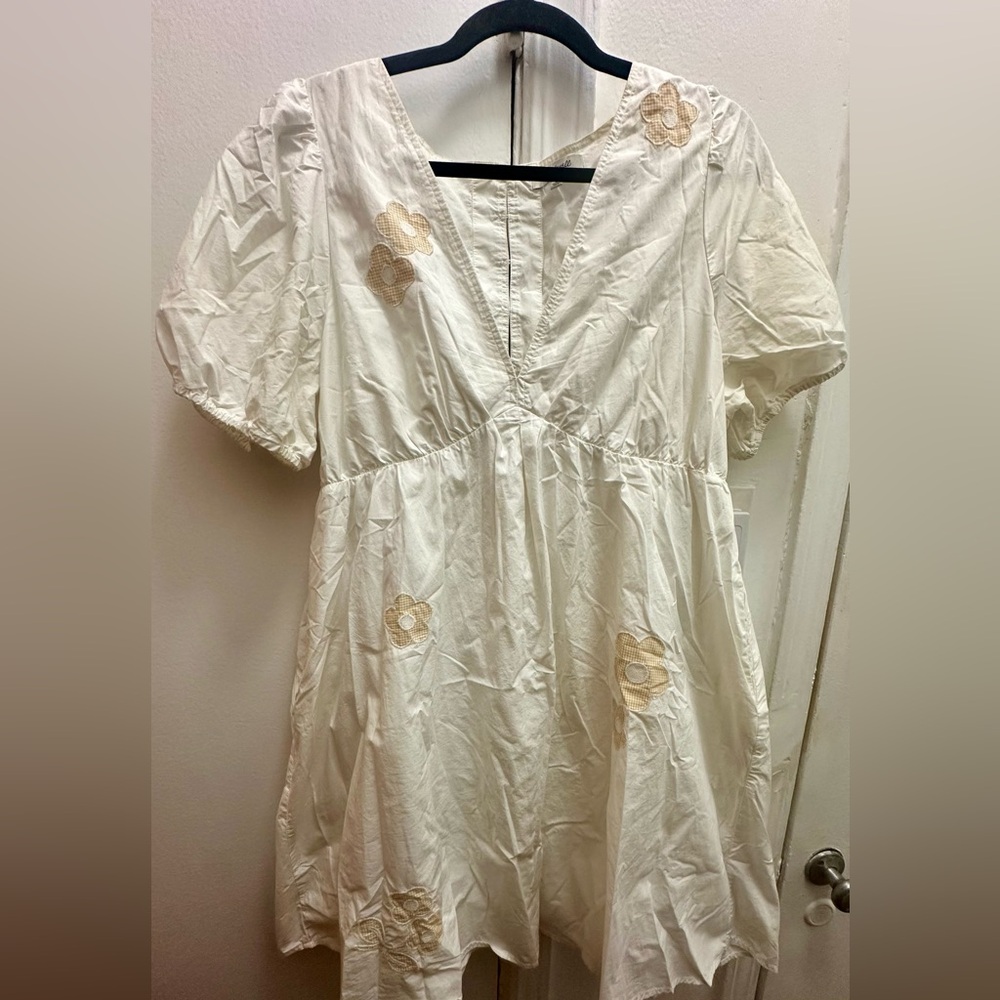 Madewell Cream Dress with Floral Accents